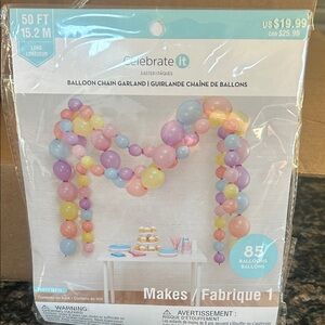 CELEBRATE IT PASTEL BALLOON GARLAND 50 FT NWT